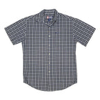 CHAPS RALPH LAUREN Mens Blue & White Checked Shirt M Short Sleeve Casual