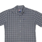 CHAPS RALPH LAUREN Mens Blue & White Checked Shirt M Short Sleeve Casual