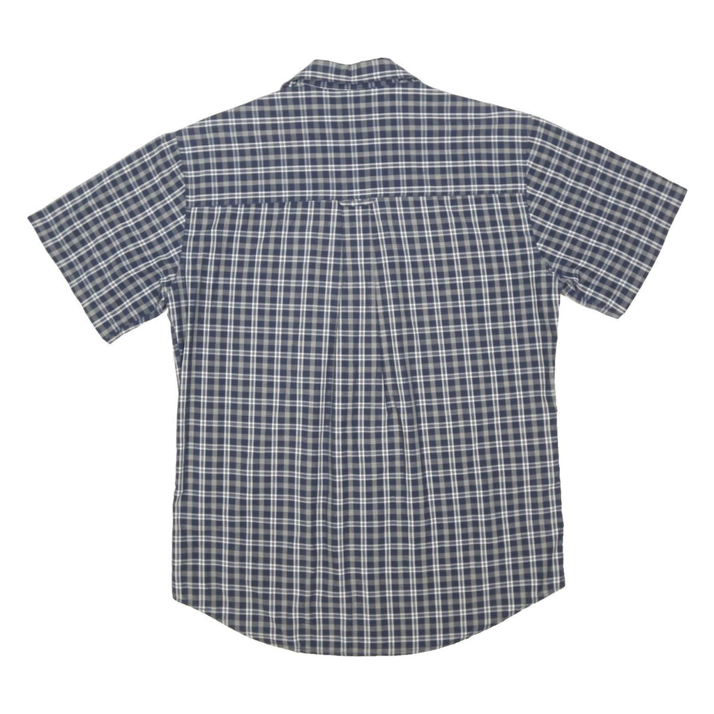 CHAPS RALPH LAUREN Mens Blue & White Checked Shirt M Short Sleeve Casual