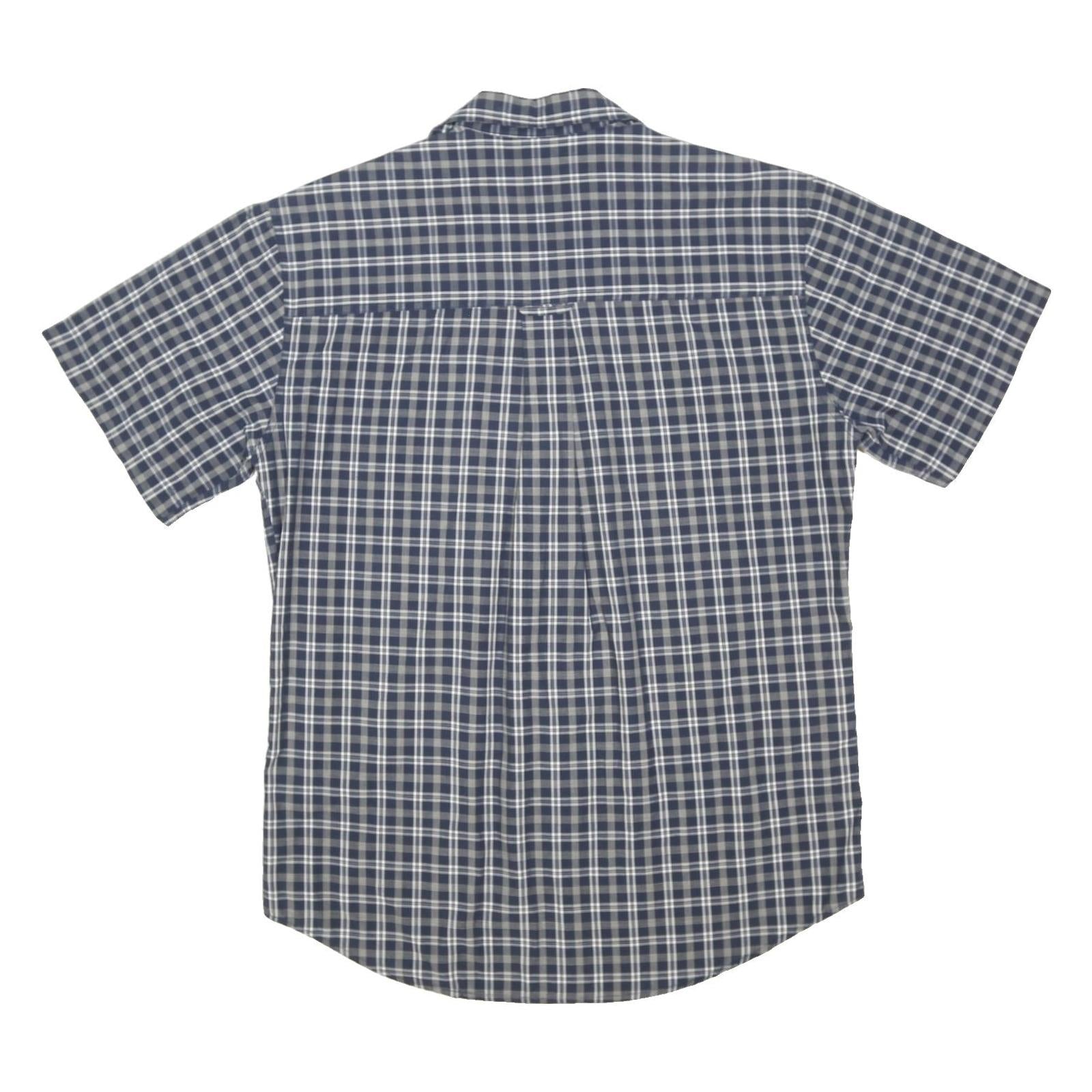 CHAPS RALPH LAUREN Mens Blue & White Checked Shirt M Short Sleeve Casual