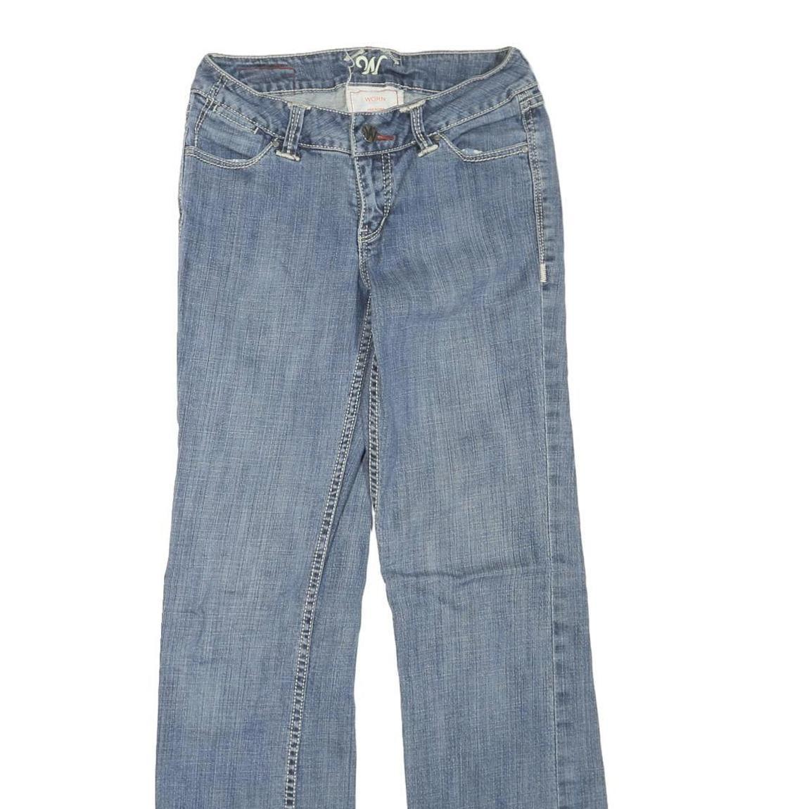 WORN Womens Regular Fit Blue Denim Jeans W28 L33 Classic Cotton Blend Zip