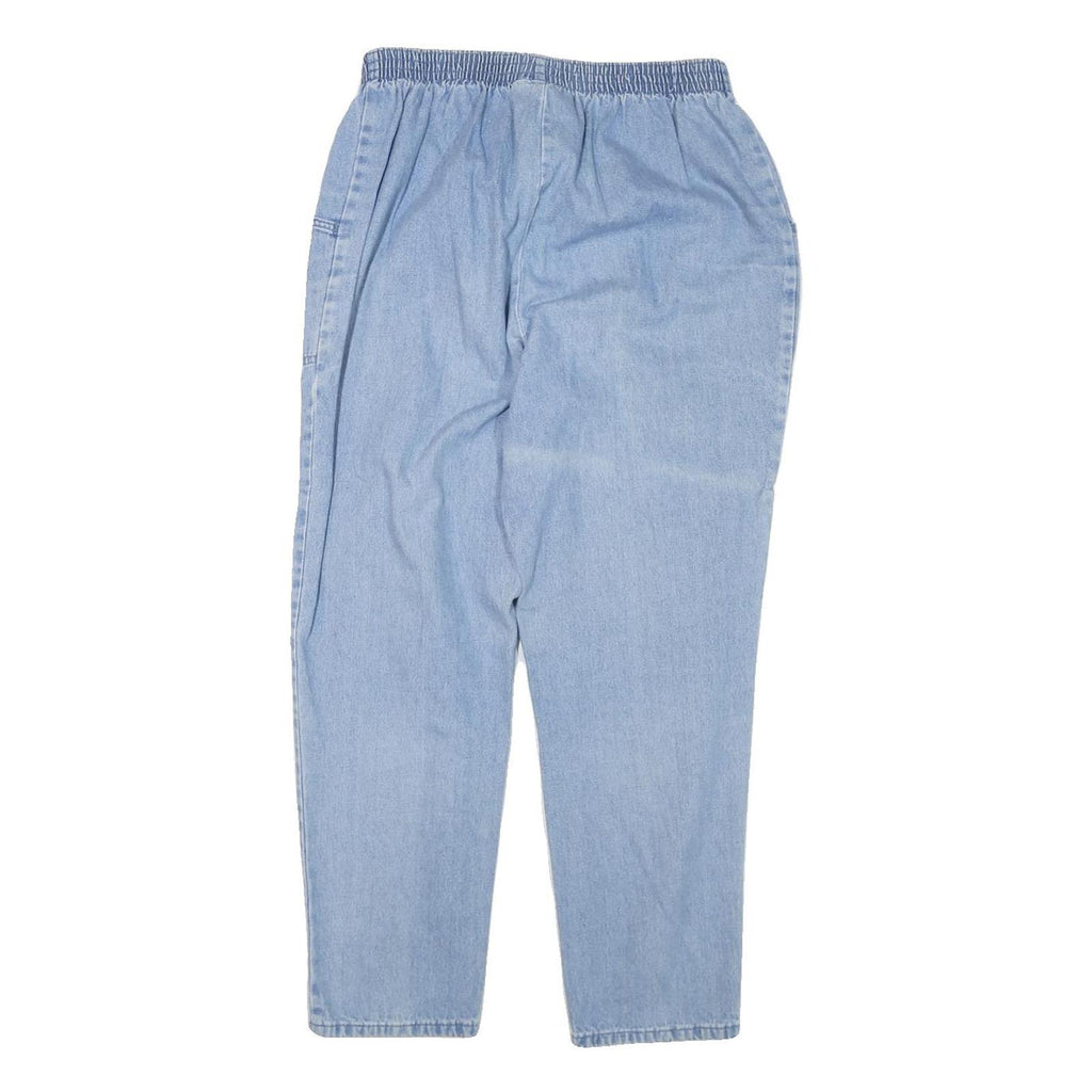 CASCADE Womens Jeans Blue Relaxed Mom Denim Light W28 L27 Elastic Waist