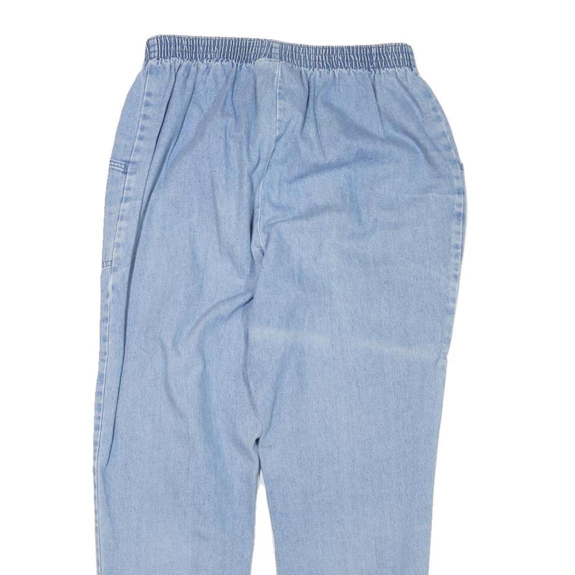 CASCADE Womens Jeans Blue Relaxed Mom Denim Light W28 L27 Elastic Waist