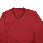 NIKE Mens Red Golf Jacket 2XL Nylon Plain Long Sleeve V Neck Athletic