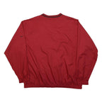 NIKE Mens Red Golf Jacket 2XL Nylon Plain Long Sleeve V Neck Athletic