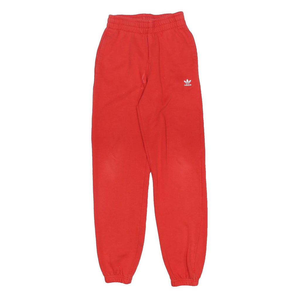 ADIDAS Womens Joggers Red Slim Tapered UK 4 W24 L30 Casual Sportswear
