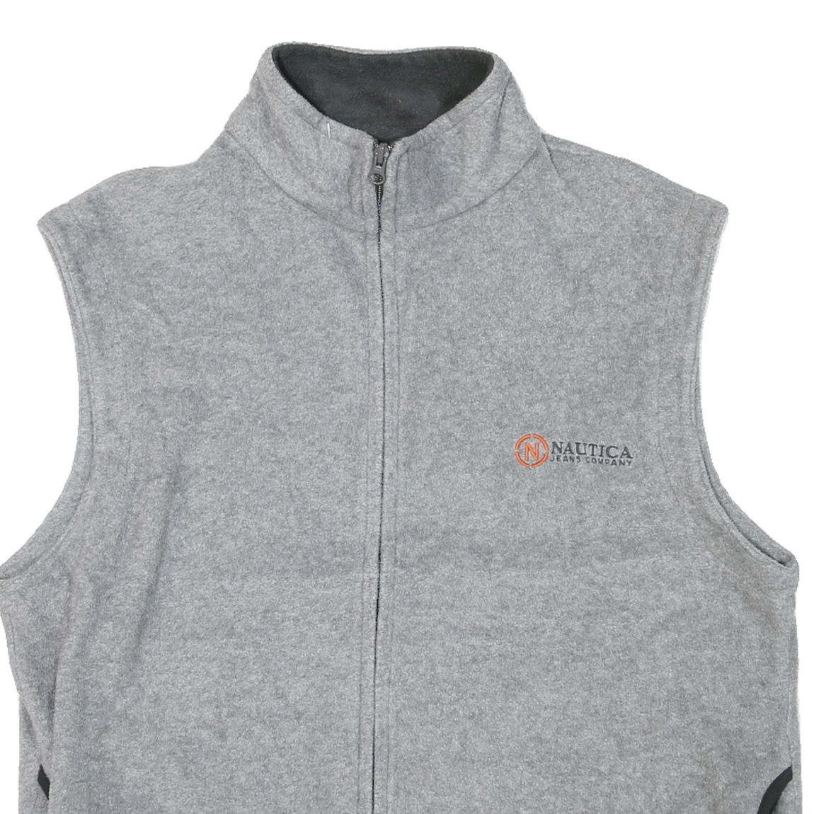 NAUTICA Mens Grey Polyester Blend Zip Jacket L Fleece Comfortable Casual