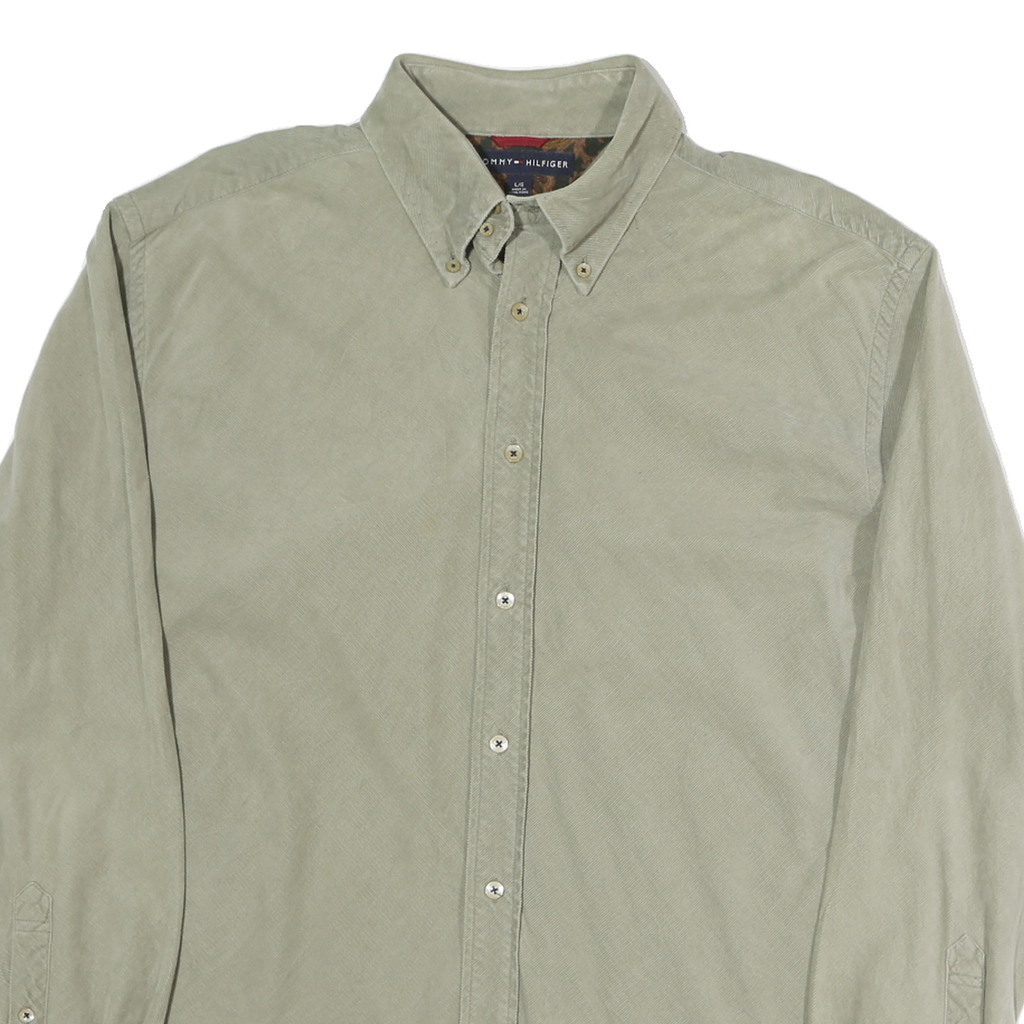 TOMMY HILFIGER Mens Beige Cotton Shirt S Button-Down Collar Long Sleeve Casual