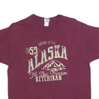 MV SPORT Womens Maroon Alaska Graphic T-Shirt XL Short Sleeve Crew Neck Cotton