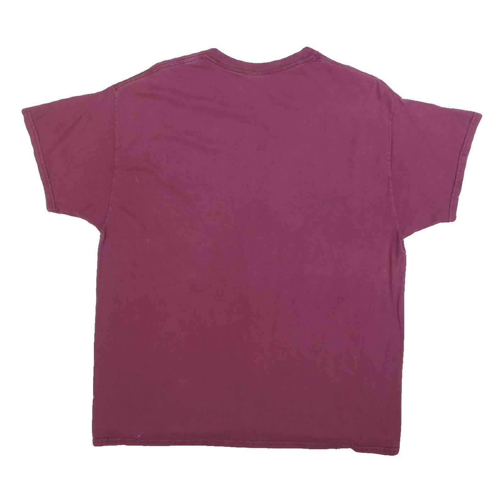 MV SPORT Womens Maroon Alaska Graphic T-Shirt XL Short Sleeve Crew Neck Cotton