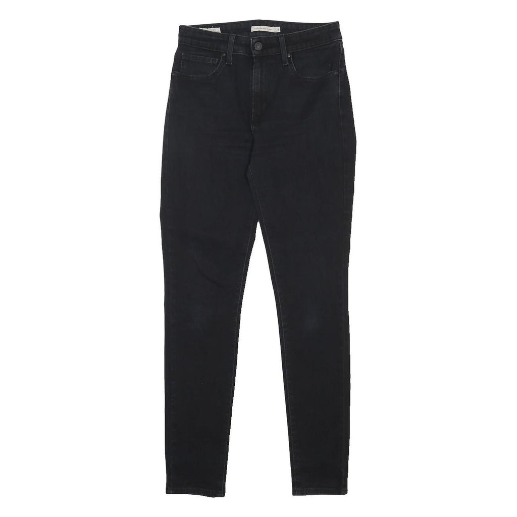 LEVI'S 721 BIG E Womens Slim Black Denim Slim W28 L30 Classic Zip Jeans