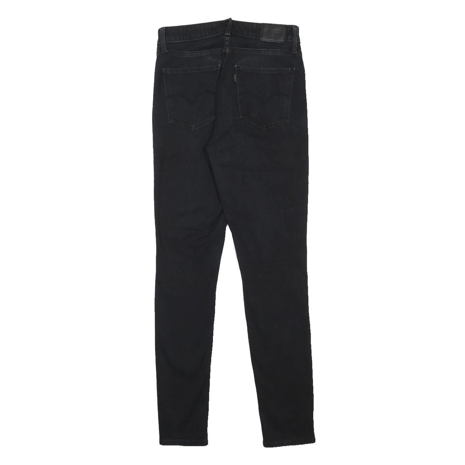 LEVI'S 721 BIG E Womens Slim Black Denim Slim W28 L30 Classic Zip Jeans