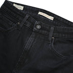 LEVI'S 721 BIG E Womens Slim Black Denim Slim W28 L30 Classic Zip Jeans