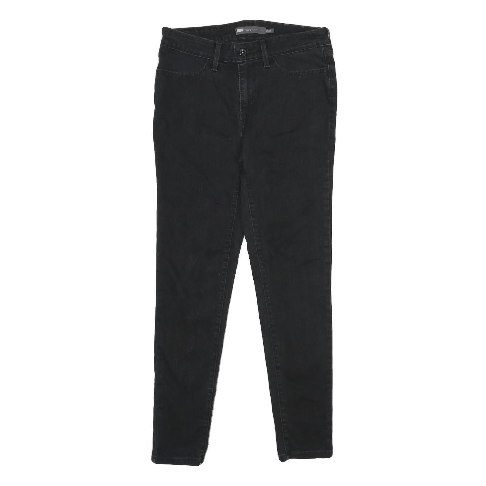 LEVI'S Womens Legging Jeans Black Slim Skinny Denim W29 L32 Stretch Zip