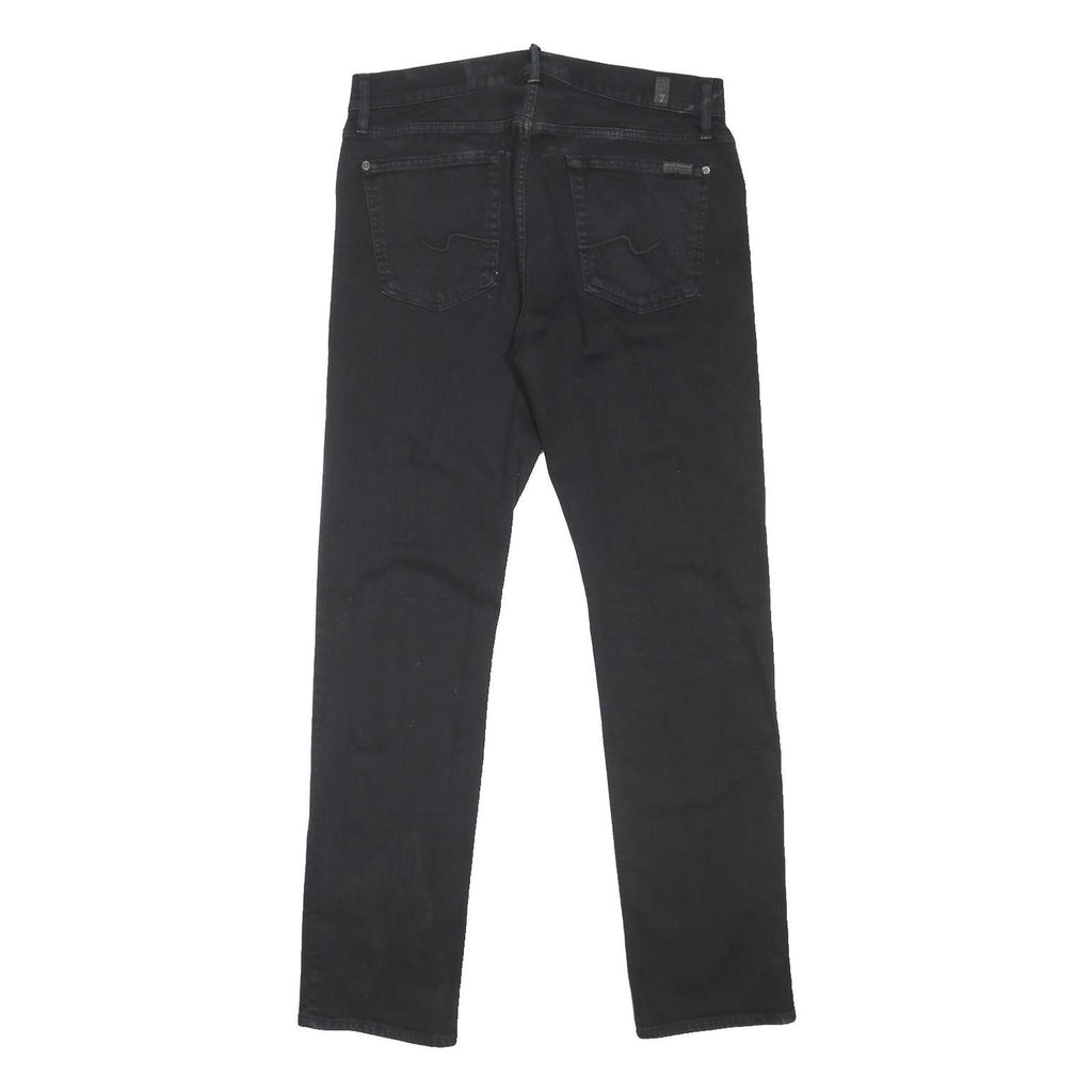 7 FOR ALL MANKIND Womens Jeans Black Slim Skinny Denim W34 L32 Button Closure