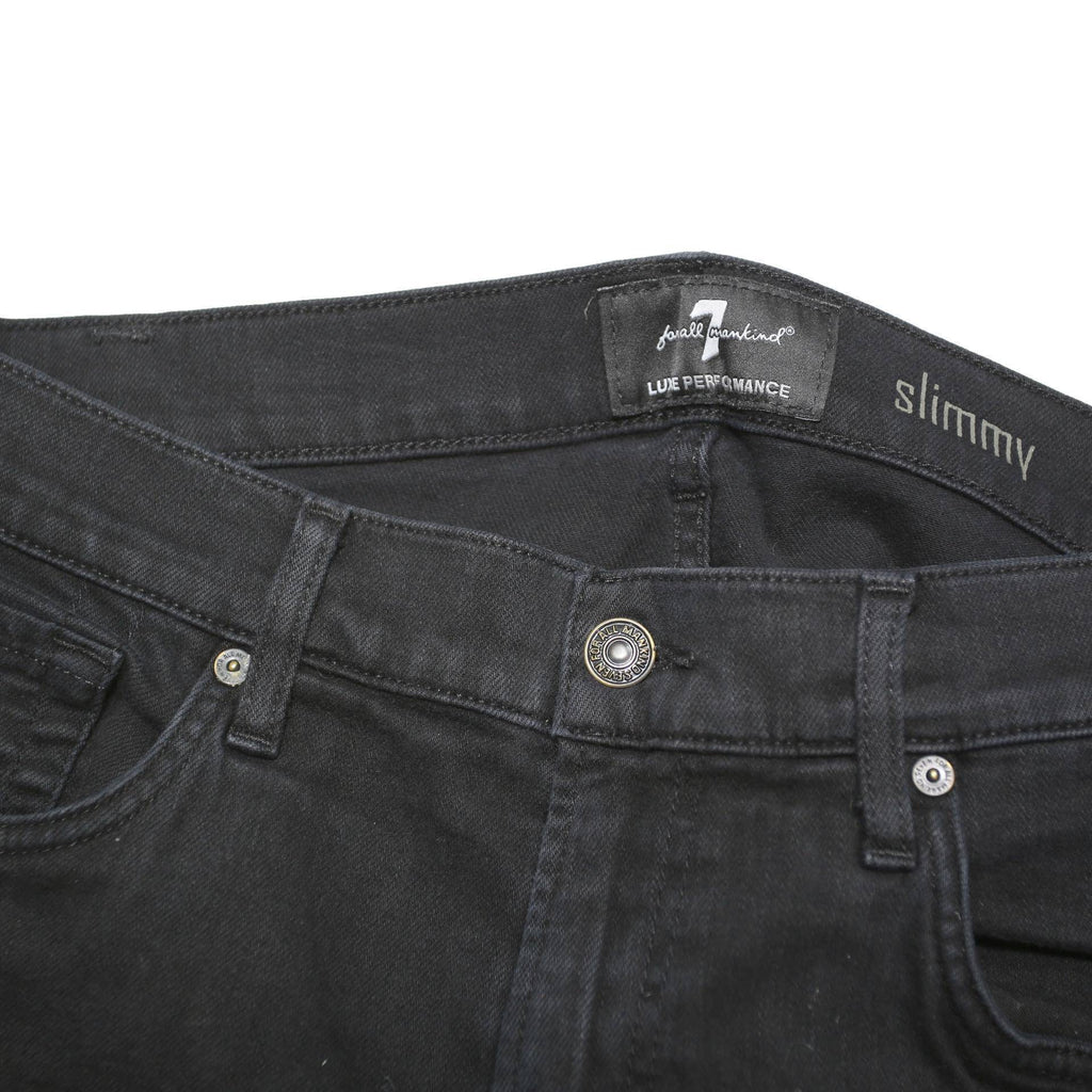 7 FOR ALL MANKIND Womens Jeans Black Slim Skinny Denim W34 L32 Button Closure