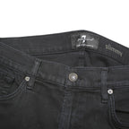 7 FOR ALL MANKIND Womens Jeans Black Slim Skinny Denim W34 L32 Button Closure