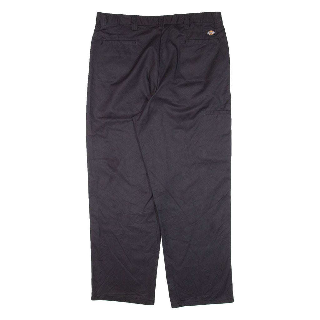 DICKIES Workwear Mens Trousers Black Relaxed Straight W38 L28