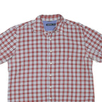 NAUTICA Mens Red Blue White Check Shirt XL Button Short Sleeve Lightweight