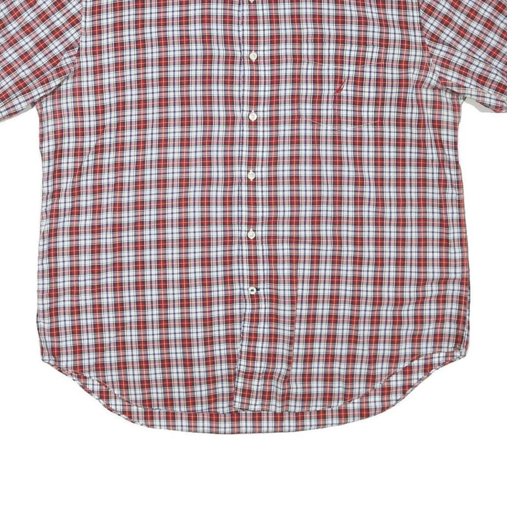 NAUTICA Mens Red Blue White Check Shirt XL Button Short Sleeve Lightweight
