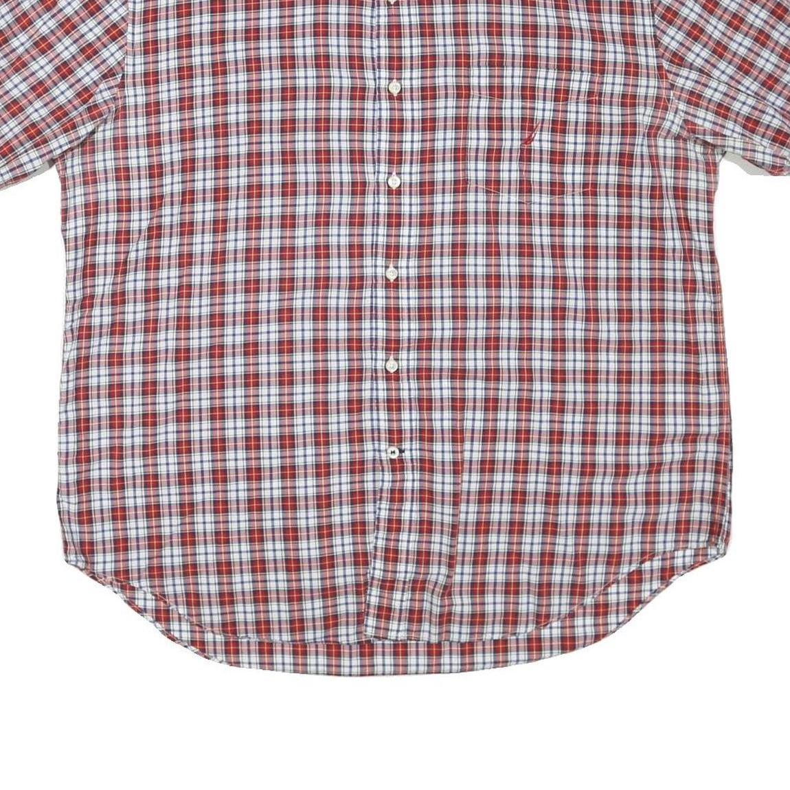 NAUTICA Mens Red Blue White Check Shirt XL Button Short Sleeve Lightweight