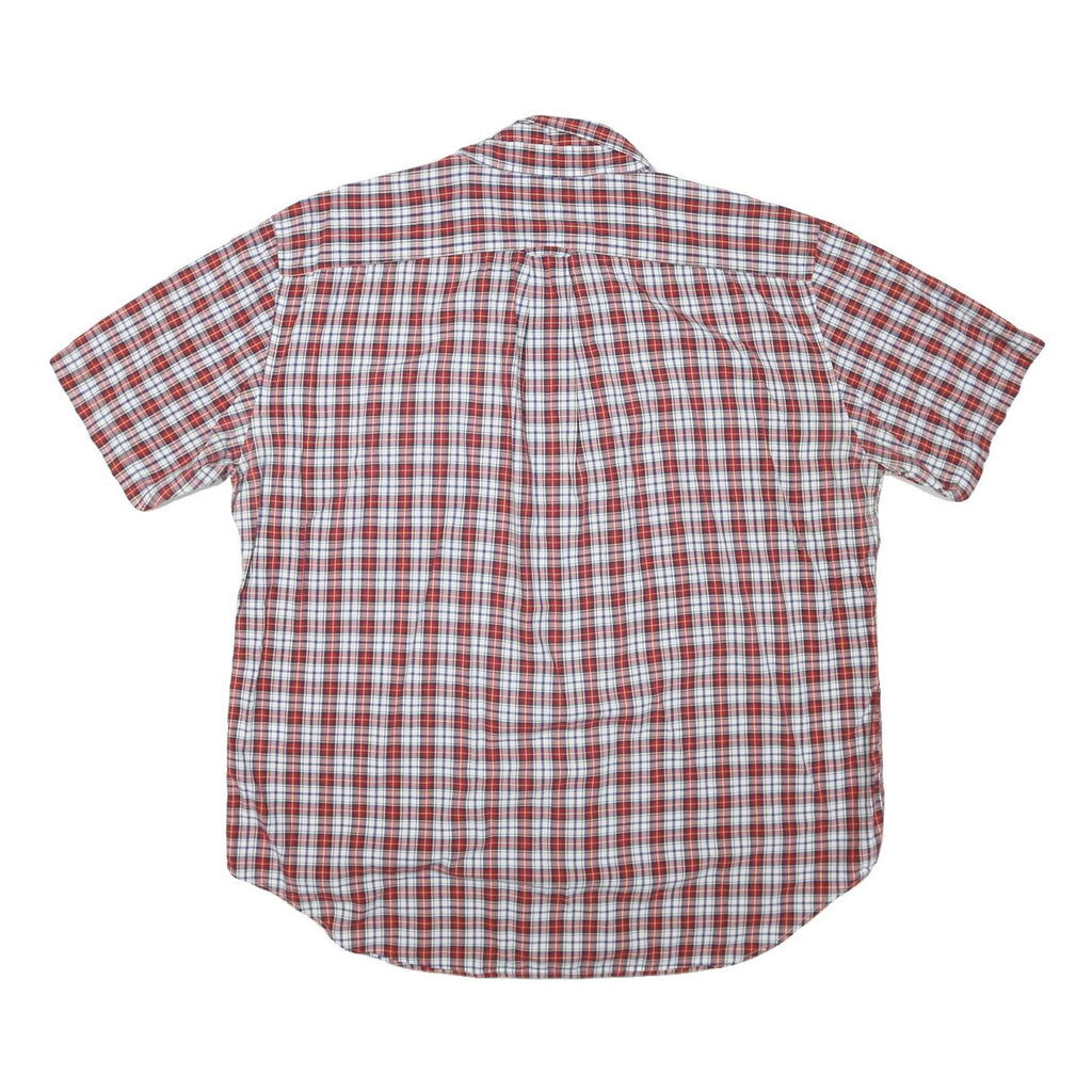 NAUTICA Mens Red Blue White Check Shirt XL Button Short Sleeve Lightweight