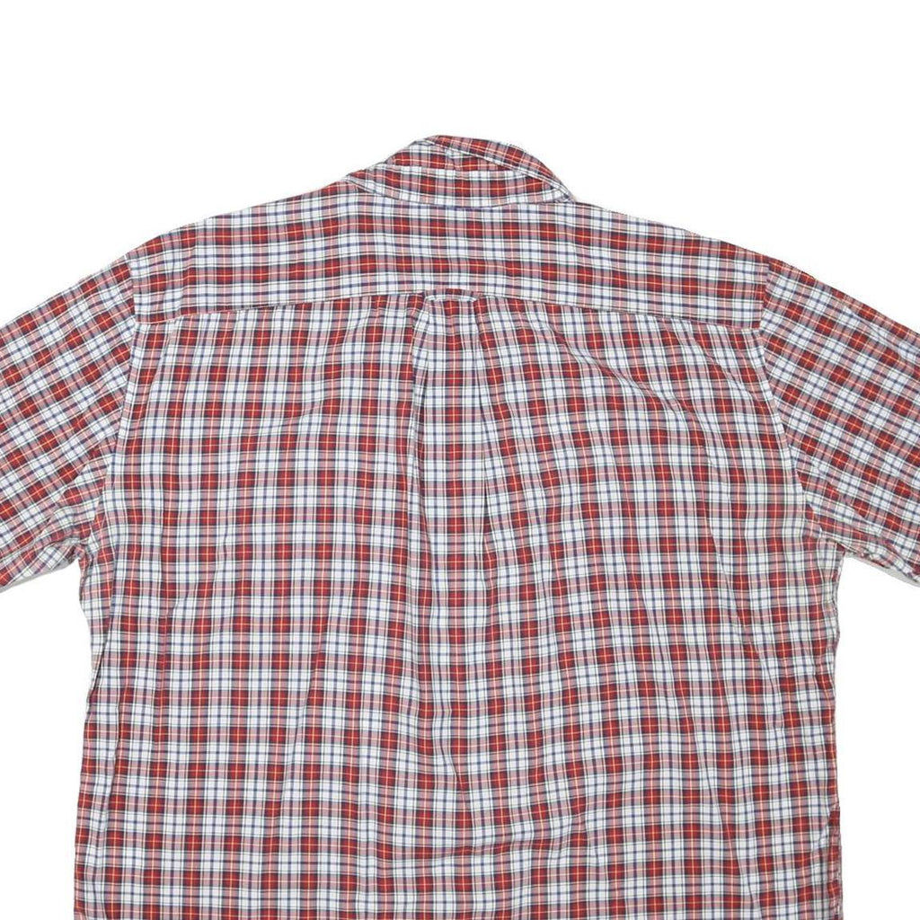 NAUTICA Mens Red Blue White Check Shirt XL Button Short Sleeve Lightweight