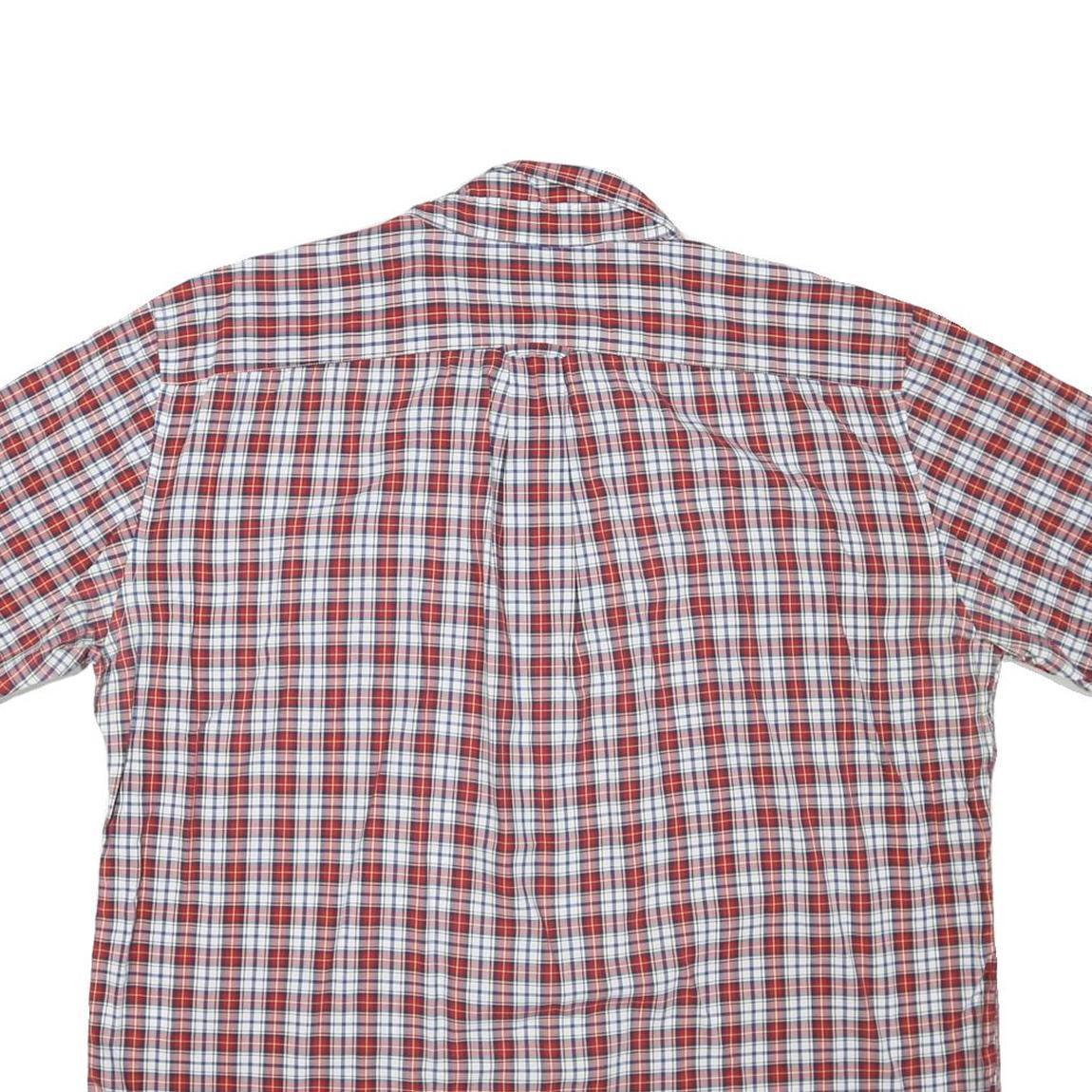NAUTICA Mens Red Blue White Check Shirt XL Button Short Sleeve Lightweight