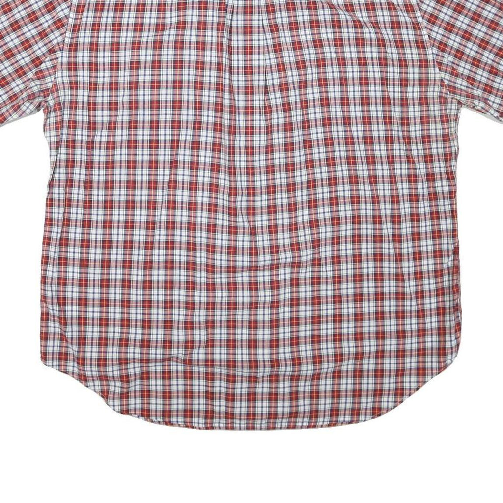 NAUTICA Mens Red Blue White Check Shirt XL Button Short Sleeve Lightweight