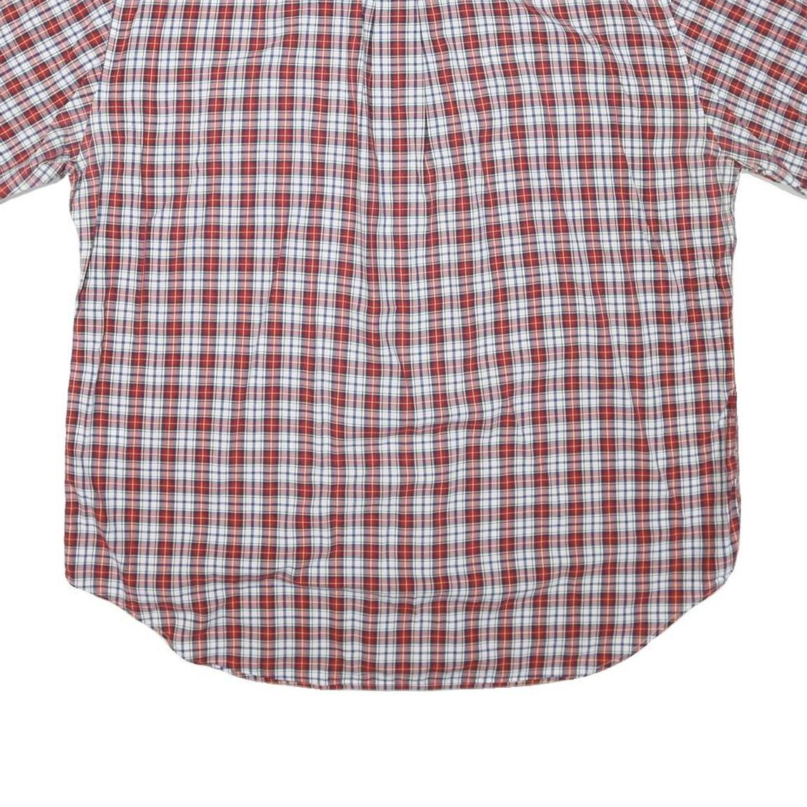 NAUTICA Mens Red Blue White Check Shirt XL Button Short Sleeve Lightweight
