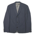 BOSS Mens Blue Jacket M Wool Blend Plain Classic Button Closure Formal