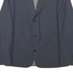 BOSS Mens Blue Jacket M Wool Blend Plain Classic Button Closure Formal