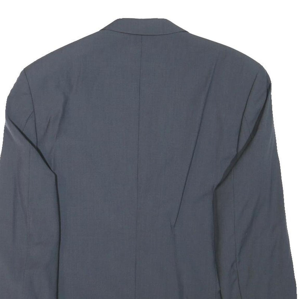 BOSS Mens Blue Jacket M Wool Blend Plain Classic Button Closure Formal