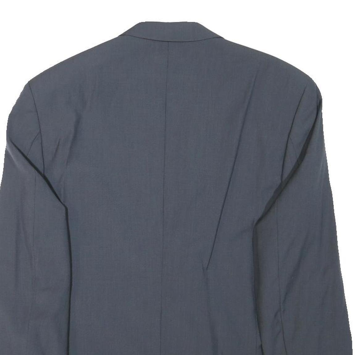 BOSS Mens Blue Jacket M Wool Blend Plain Classic Button Closure Formal