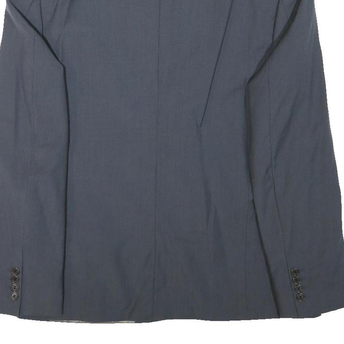 BOSS Mens Blue Jacket M Wool Blend Plain Classic Button Closure Formal