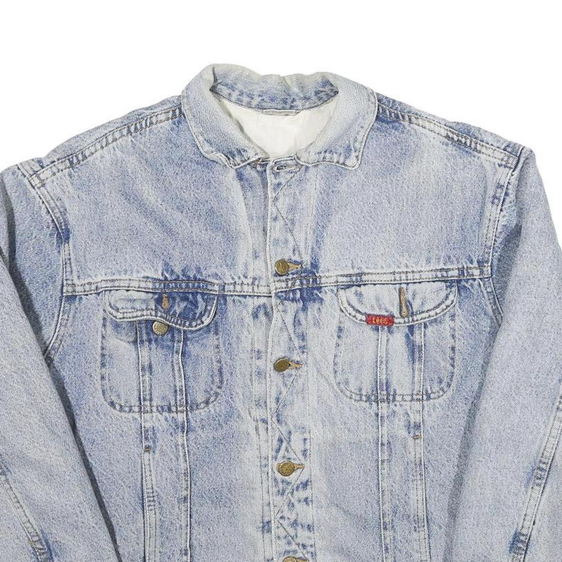 LEE Mens Blue Denim Jacket M Cotton Blend Button Closure Classic Fit Casual