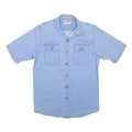 WRANGLER Mens Blue Denim Short Sleeve Shirt M Cotton Blend Casual Button Shirt