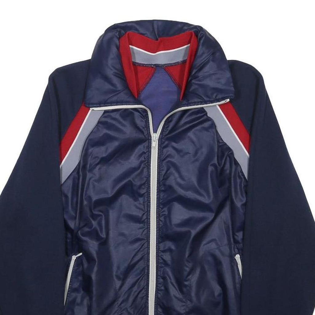 ALPIN Mens Navy Blue Red Synthetic Zip Jacket M Sports Casual Retro