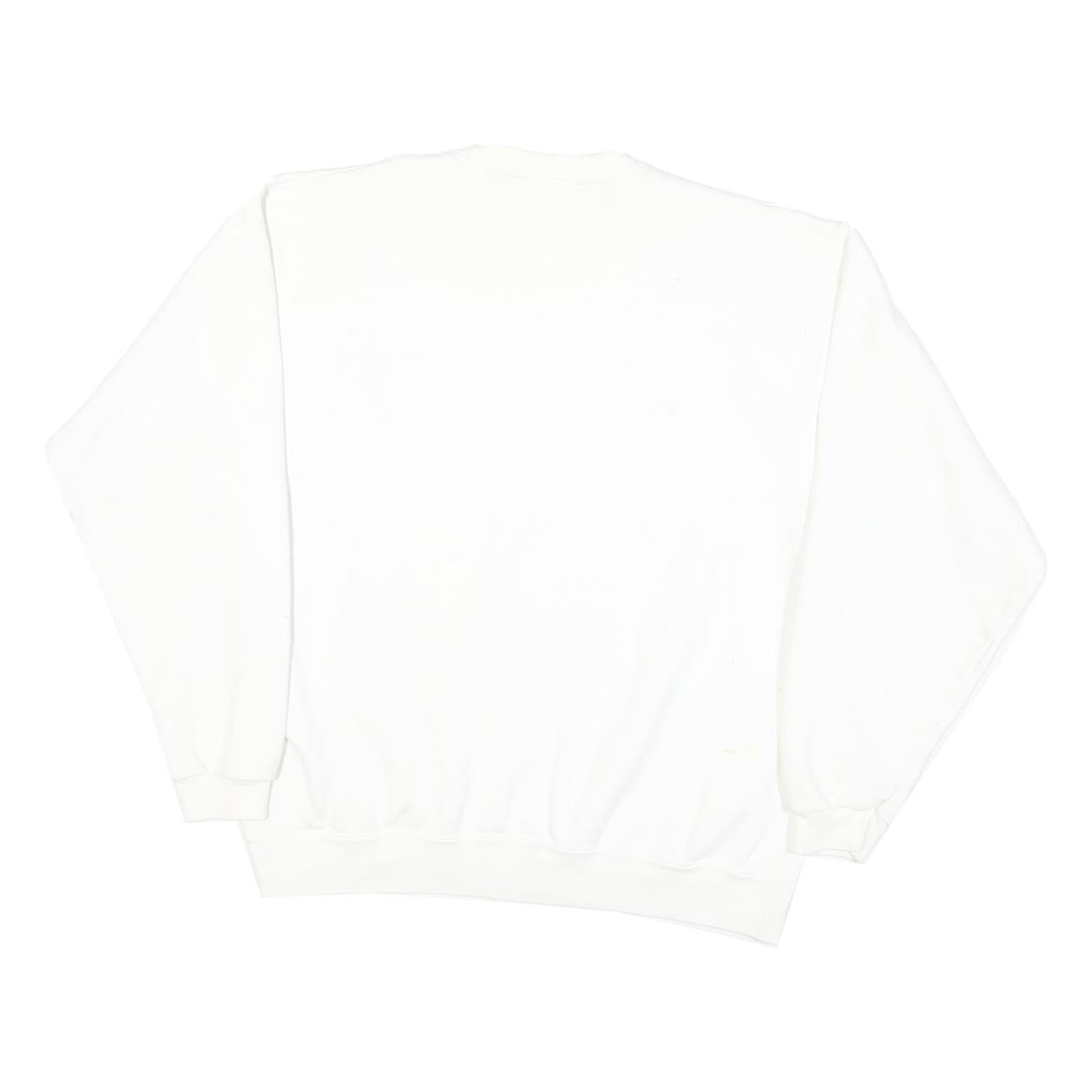 Mens White Sweatshirt Ocean City OCBP New Jersey Crew Neck L Cotton Blend Casual