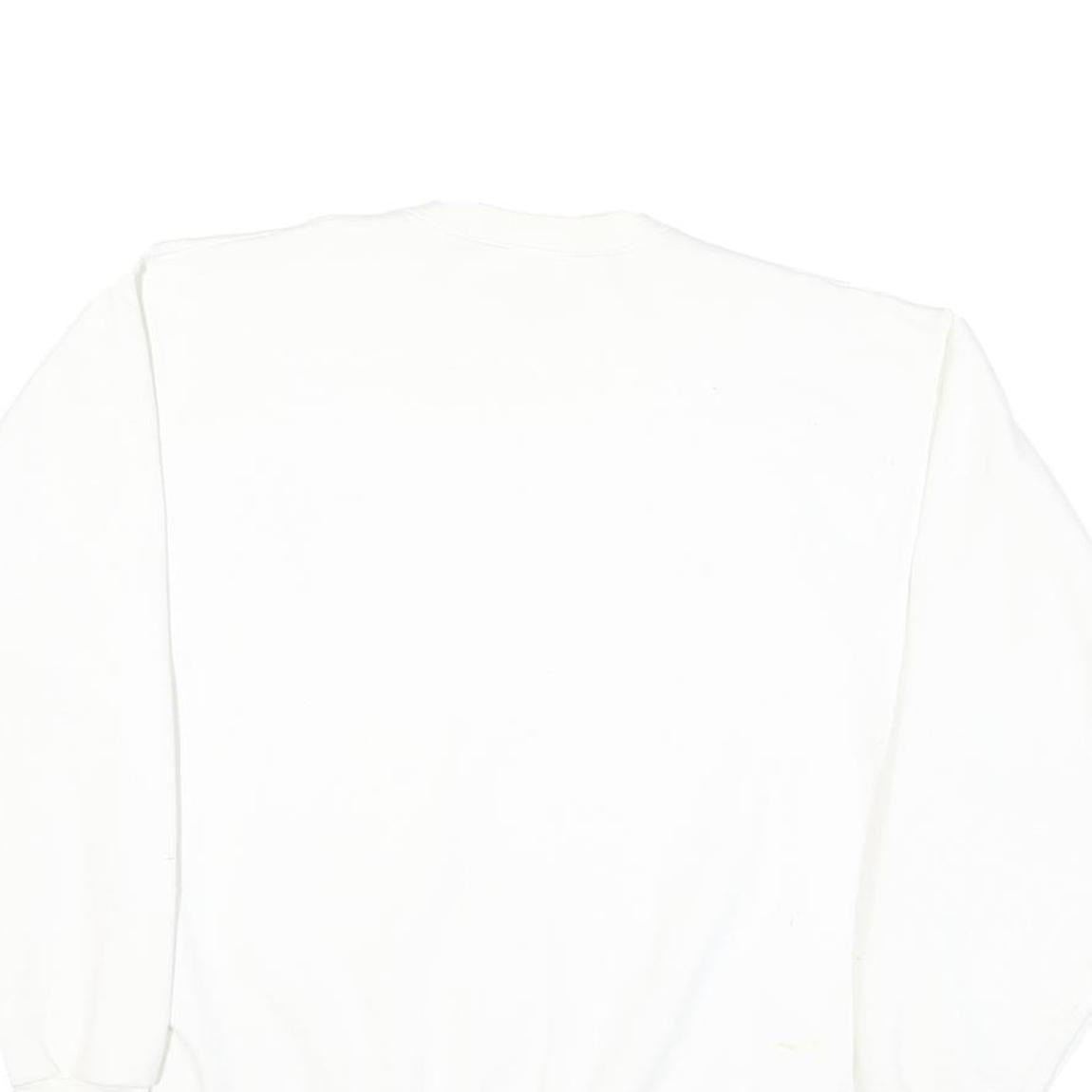 Mens White Sweatshirt Ocean City OCBP New Jersey Crew Neck L Cotton Blend Casual