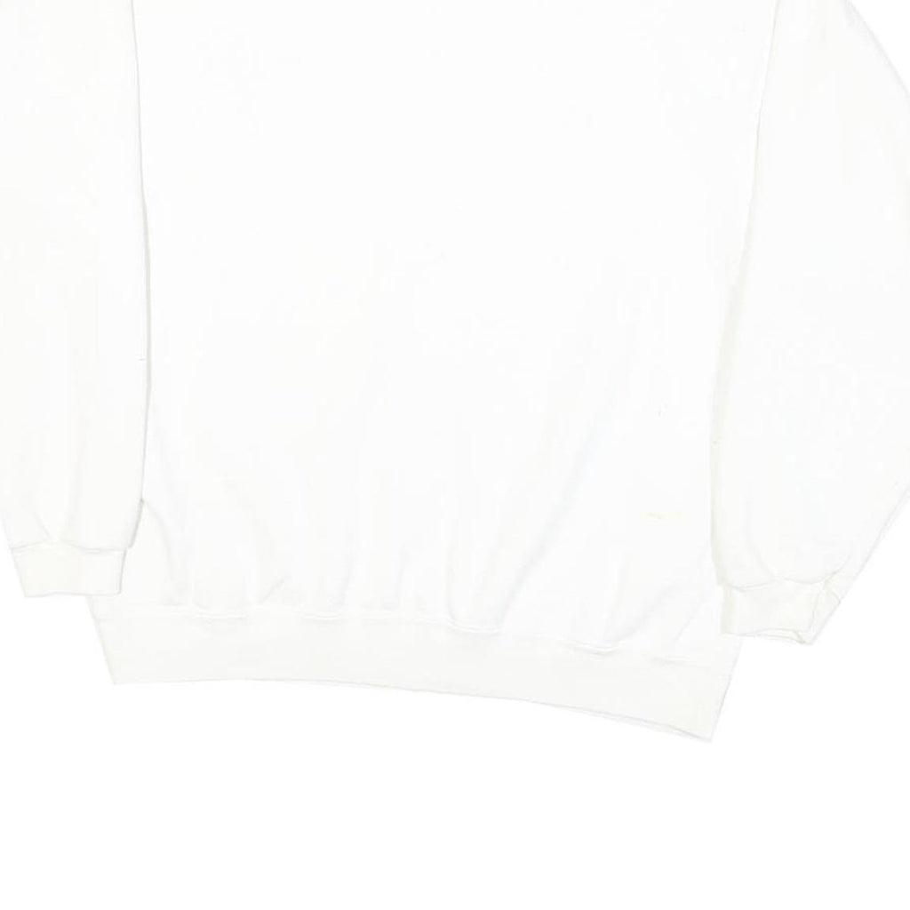 Mens White Sweatshirt Ocean City OCBP New Jersey Crew Neck L Cotton Blend Casual