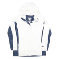 COLUMBIA Womens White & Blue Outdoor Jacket XL Polyester Blend Zip Hooded Plain