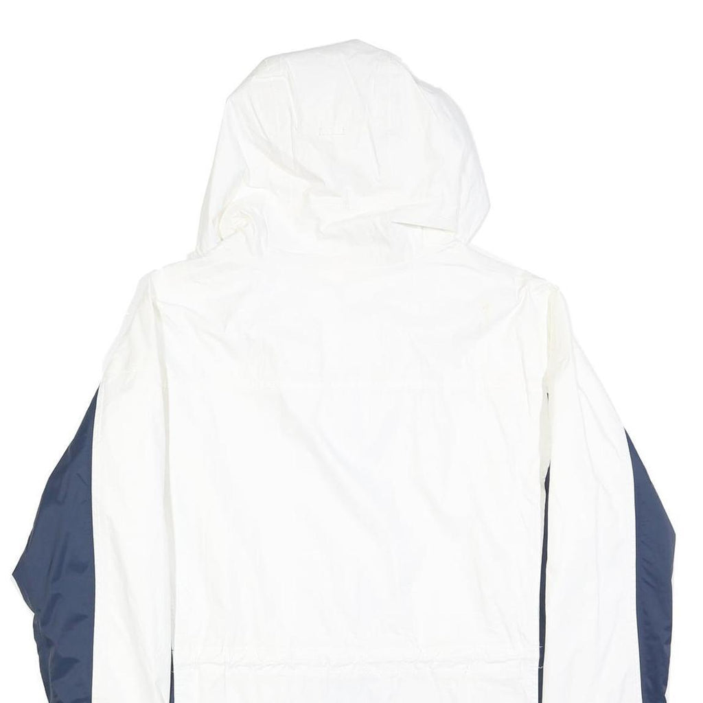 COLUMBIA Womens White & Blue Outdoor Jacket XL Polyester Blend Zip Hooded Plain