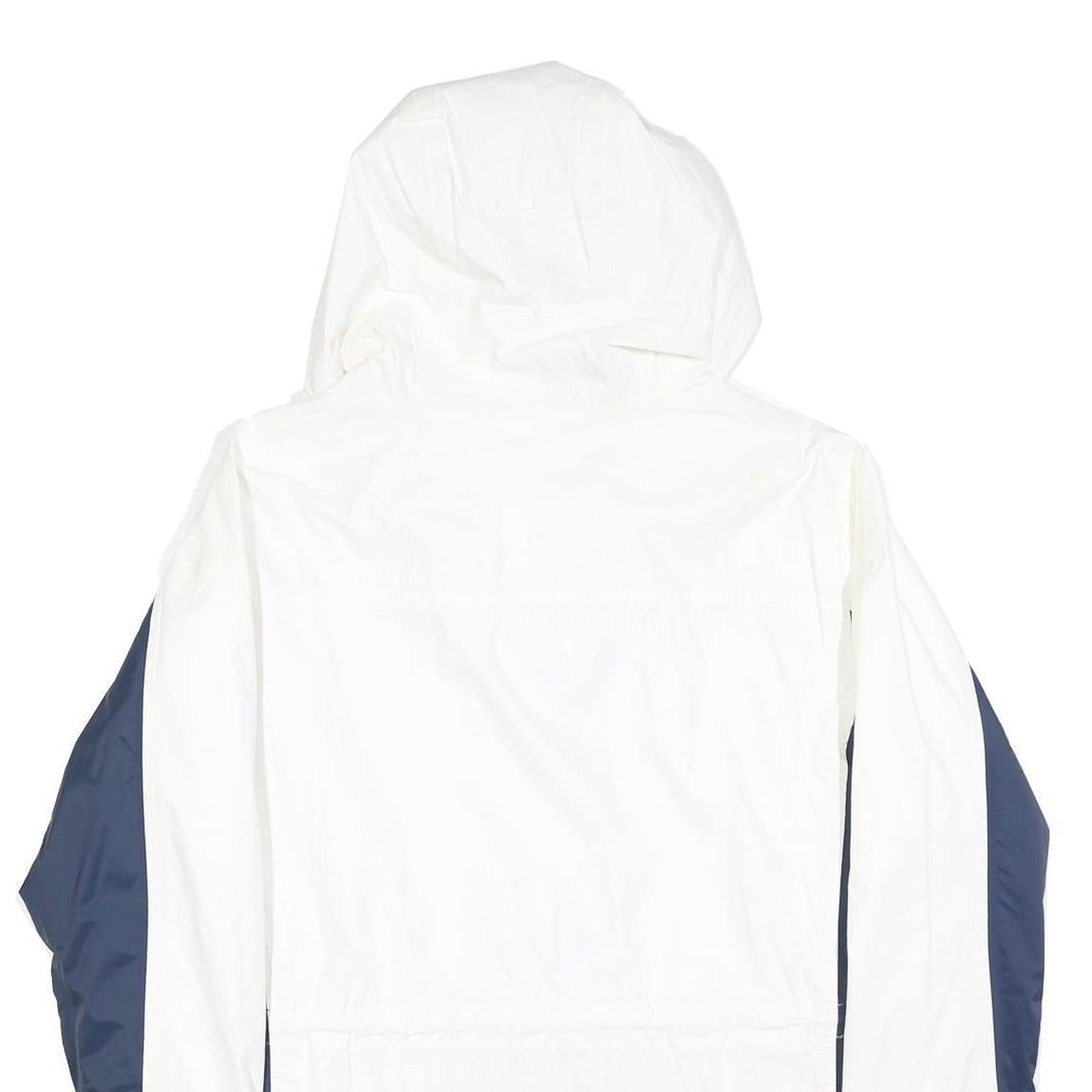 COLUMBIA Womens White & Blue Outdoor Jacket XL Polyester Blend Zip Hooded Plain