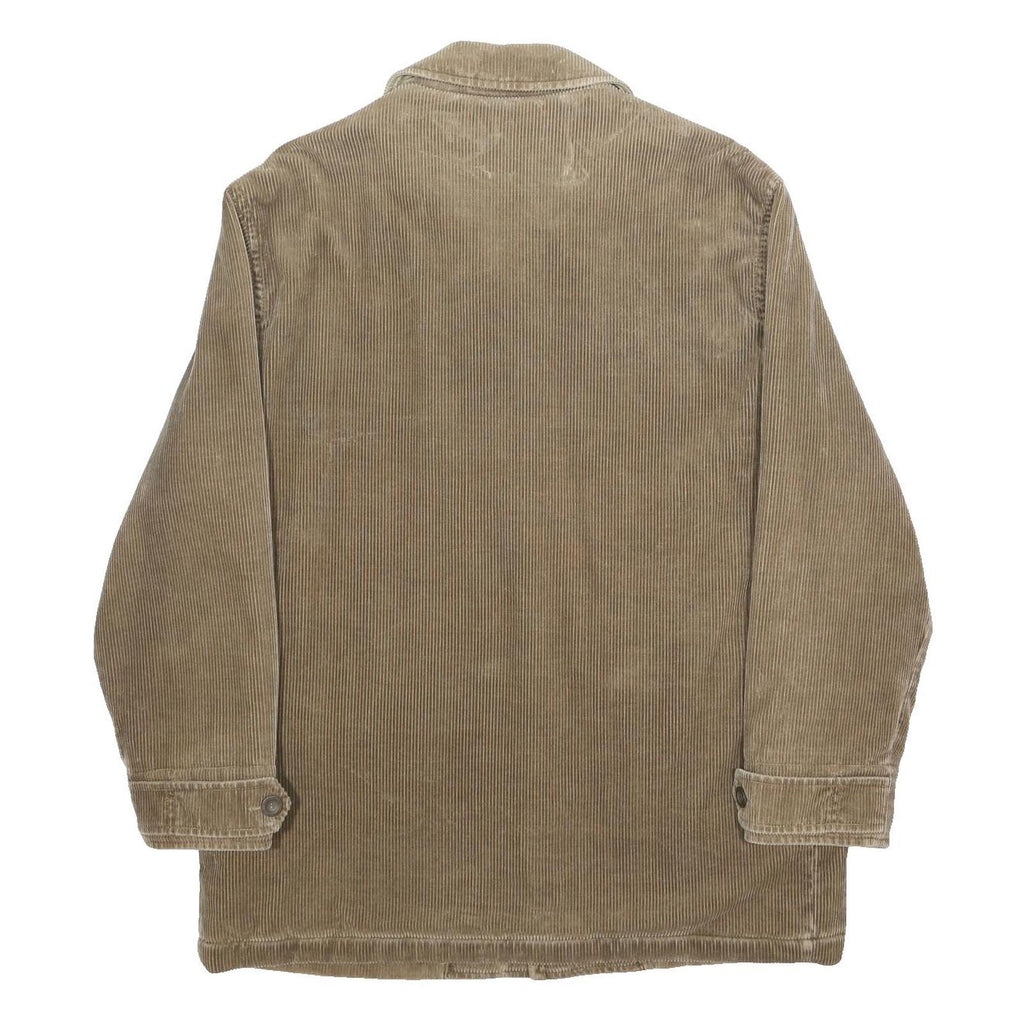 CAMEL ACTIVE Mens Beige Corduroy Chore Jacket XL Cotton Blend Zip Plain