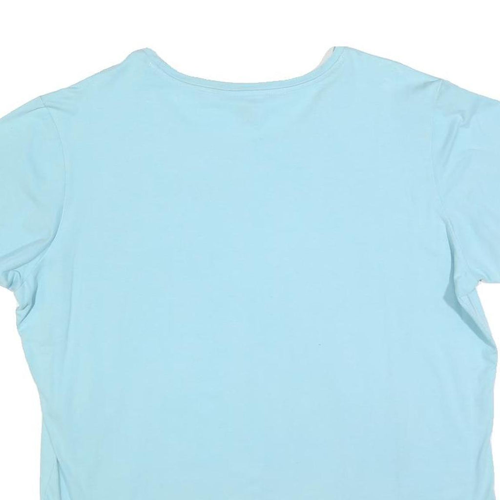 REEBOK Womens Blue Cotton Blend T-Shirt 2XL Short Sleeve Round Neck Logo