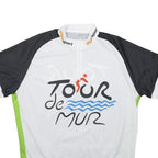 GIGASPORT Mens White Black Green Tour De Mur T-Shirt 2XL Short Sleeve High Neck