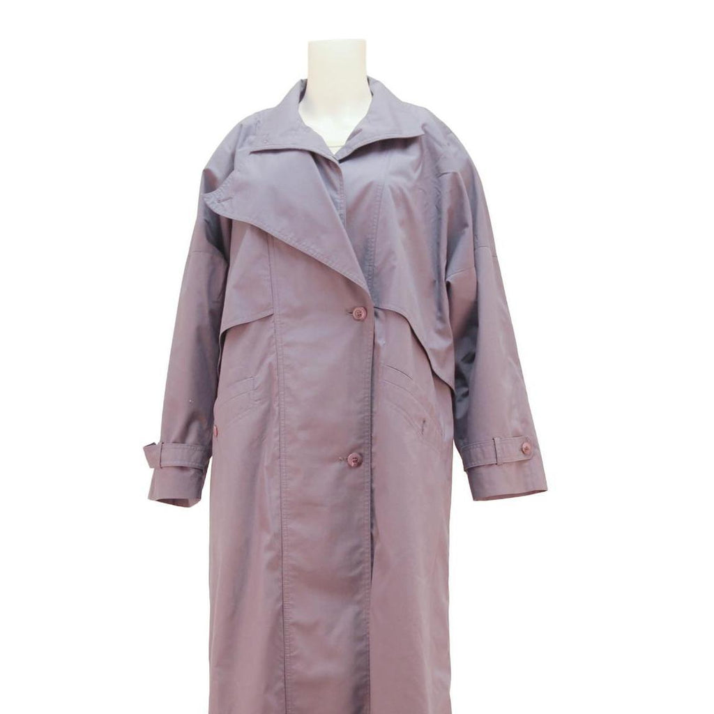 CARNER Womens Mauve Lilac Cotton Blend Button Jacket L Classic Relaxed Fit