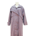 CARNER Womens Mauve Lilac Cotton Blend Button Jacket L Classic Relaxed Fit