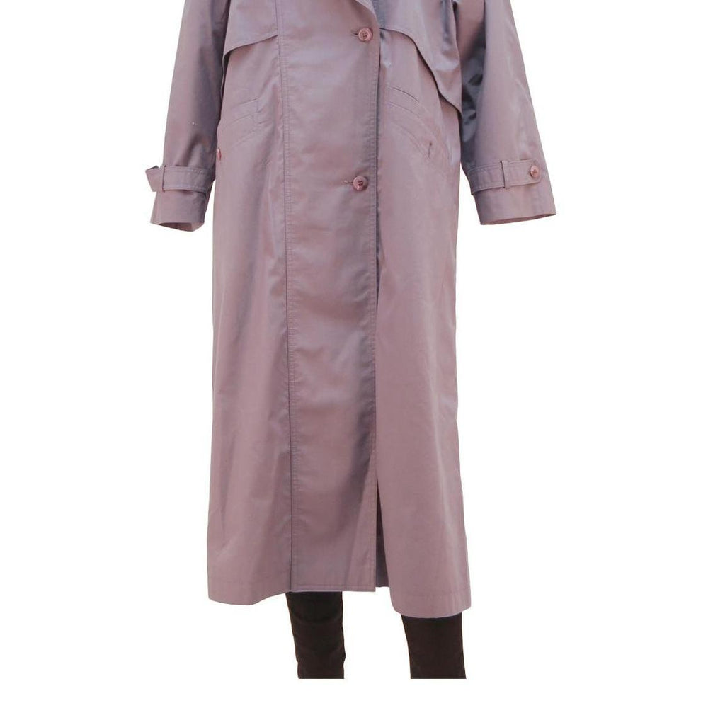 CARNER Womens Mauve Lilac Cotton Blend Button Jacket L Classic Relaxed Fit